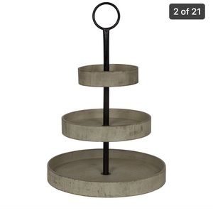 Late and Laurel three tiered wood tray